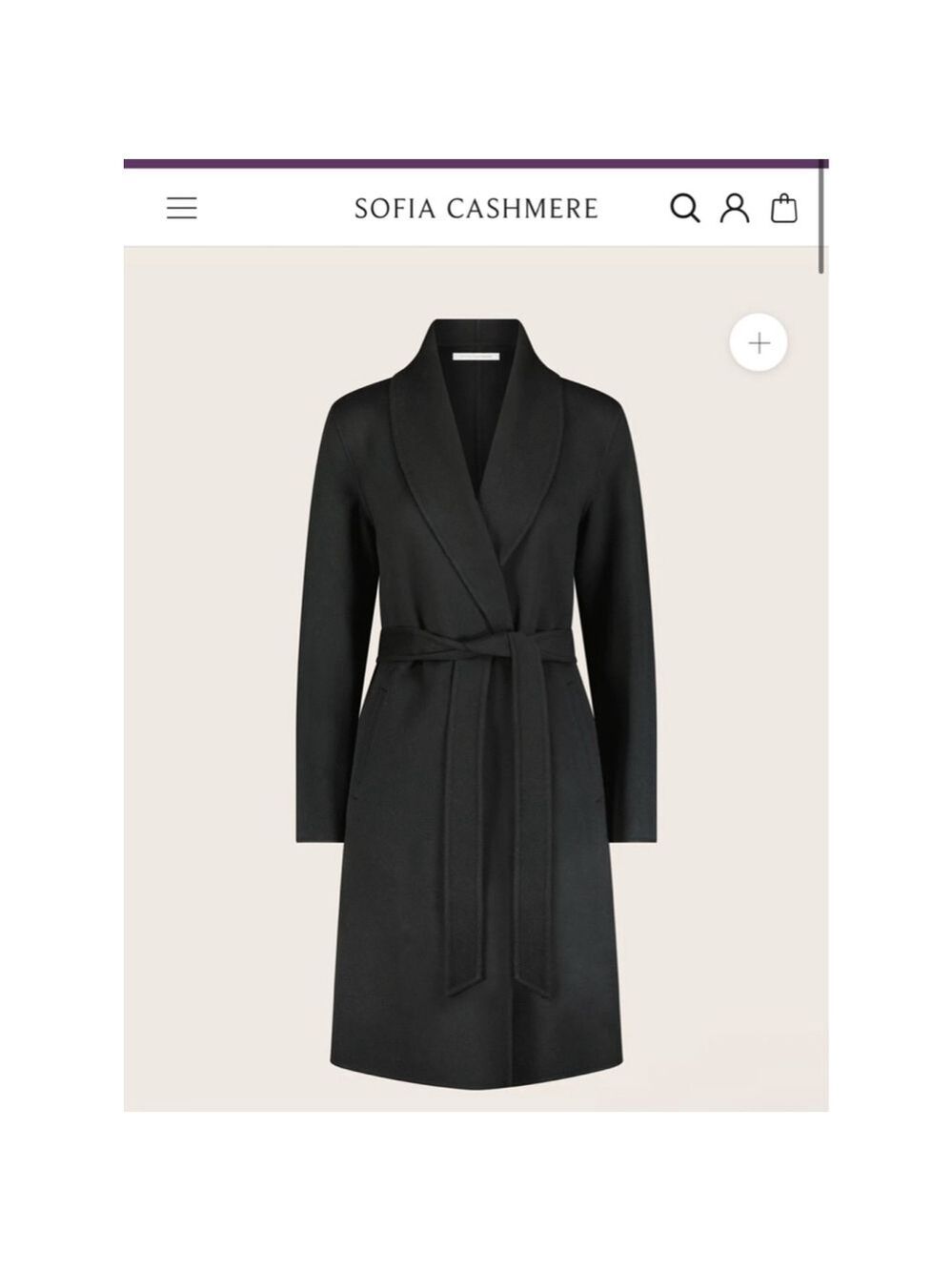 New Sofiacashmere Black Wool Cashmere Blend Wrap Coat Size 12